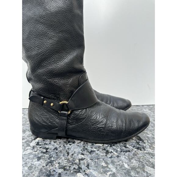 Women’s Gucci Horsebit Riding Boots Shoes Knee Black Sz EUR 38.5 204175 - Picture 2 of 16